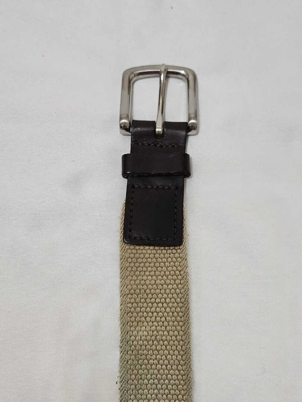 Vineyard Vines Canvas and Leather Belt Tan Brown Stretch Men's 30